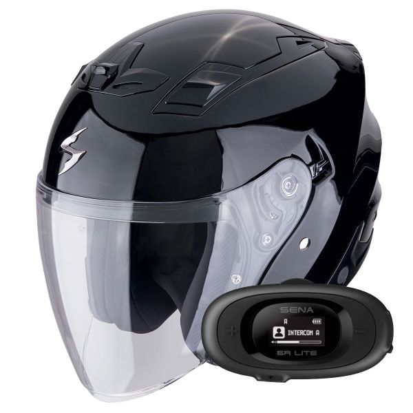 Jet Scorpion Exo Z1 Metal Black + Kit bluetooth 5R Lite Solo