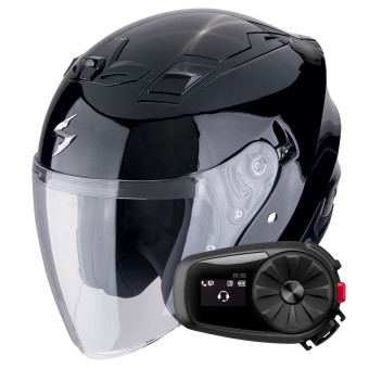 Casque Jet Scorpion Exo Z1 Metal Black + Kit Bluetooth 5S Solo Casque Jet Scorpion Exo Z1 Metal Black + Kit Bluetooth 5S Solo