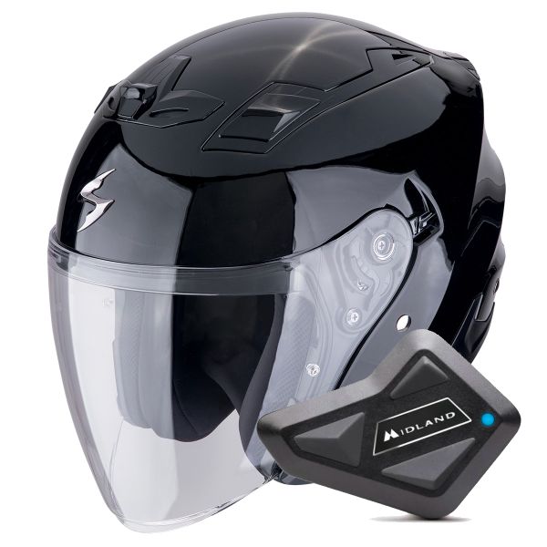 Jet Scorpion Exo Z1 Metal Black + Kit Bluetooth BT Mini