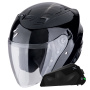 Casque Jet Scorpion Exo Z1 Metal Black + Bluetooth-Kit Exo-Com Link-1C