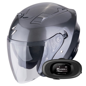Jet Scorpion Exo Z1 Metal Grey + Kit bluetooth 5R Lite Solo