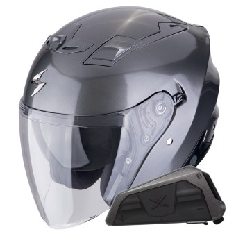 Jet Scorpion Exo Z1 Metal Grey + Kit bluetooth Exo-Com Link-1