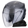 Casque Jet Scorpion Exo Z1 Metal Grey + Bluetooth-Kit Exo-Com Link-1C