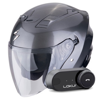 Jet Scorpion Exo Z1 Metal Grey + Kit Bluetooth Lokui K30