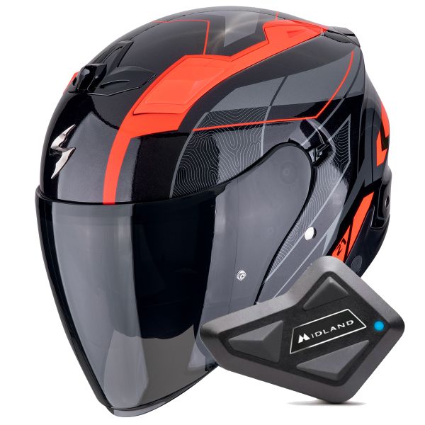 Jet Scorpion Exo Z1 Vue Black Red + Kit Bluetooth BT Mini