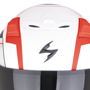 Scorpion Exo Z1 Vue Matt White Red Black + Kit Bluetooth Lokui K30