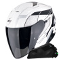 Casque Jet Scorpion Exo Z1 Vue White Black Silver + Exo-Com Link-1C Bluetooth-Kit