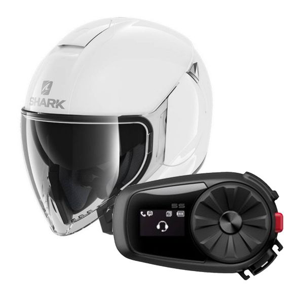 Jet Shark Citycruiser Blank WHU + Kit Bluetooth Sena 5S Solo