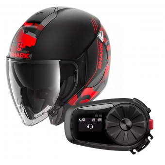 Jet Shark Citycruiser Genom Mat KRA + Kit Bluetooth Sena 5S Solo
