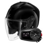 Casque Jet Shark RS JET Blank BLK + Kit Bluetooth 5S Solo