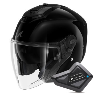 Jet Shark RS JET Blank BLK + Kit Bluetooth BT Mini