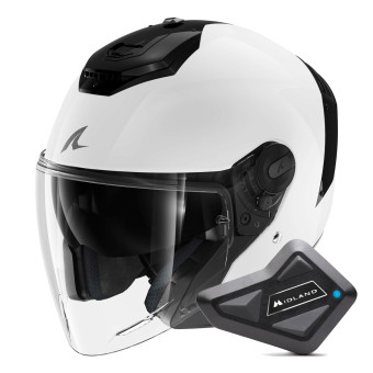 Jet Shark RS JET Blank WHU + Kit Bluetooth BT Mini