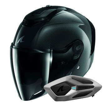 Casque Jet Shark RS JET Carbon Blank DKD + Kit Bluetooth Sena for Shark Mesh Solo Casque Jet Shark RS JET Carbon Blank DKD + Kit Bluetooth Sena for Shark Mesh Solo