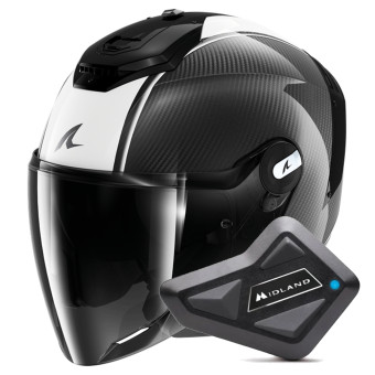 Jet Shark RS JET Carbon Blank DWK + Kit Bluetooth BT Mini Single