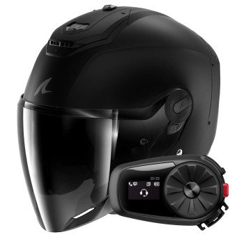 Casque Jet Shark RS JET Carbon Dark Shadow DMA + Kit Bluetooth 5S Solo