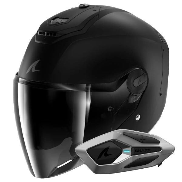 Jet Shark RS JET Carbon Dark Shadow DMA + Kit Bluetooth Sena for Shark Mesh Solo