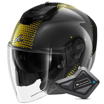 Jet Shark RS JET Carbon Ikonik DQU + Kit Bluetooth BT Mini