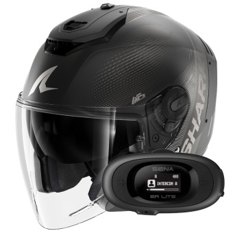 Casque Jet Shark RS JET Carbon Speed-Tech Mat DAK + Kit bluetooth 5R Lite Solo Casque Jet Shark RS JET Carbon Speed-Tech Mat DAK + Kit bluetooth 5R Lite Solo