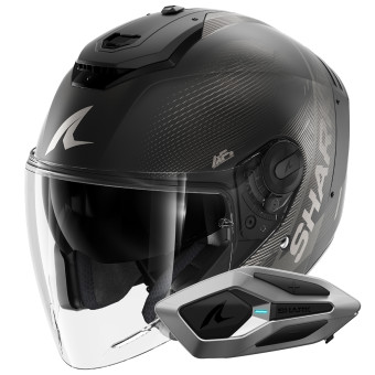 Jet Shark RS JET Carbon Speed-Tech Mat DAK + Kit Bluetooth Sena for Shark Mesh Sol