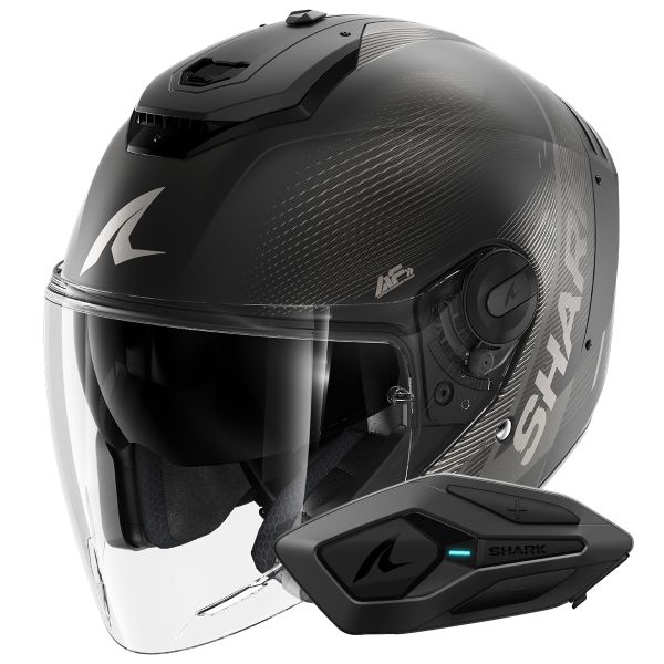 Jet Shark RS JET Carbon Speed-Tech Mat DAK + Kit Bluetooth Sena for Shark Solo