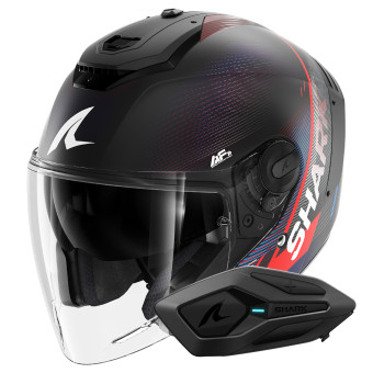 Casque Jet Shark RS JET Carbon Speed-Tech Mat DBR + Kit Bluetooth Sena for Shark Solo Casque Jet Shark RS JET Carbon Speed-Tech Mat DBR + Kit Bluetooth Sena for Shark Solo