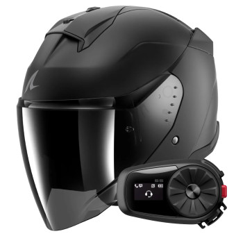 Jet Shark Skwal Jet Blank Mat KMA + Kit Bluetooth 5S Solo