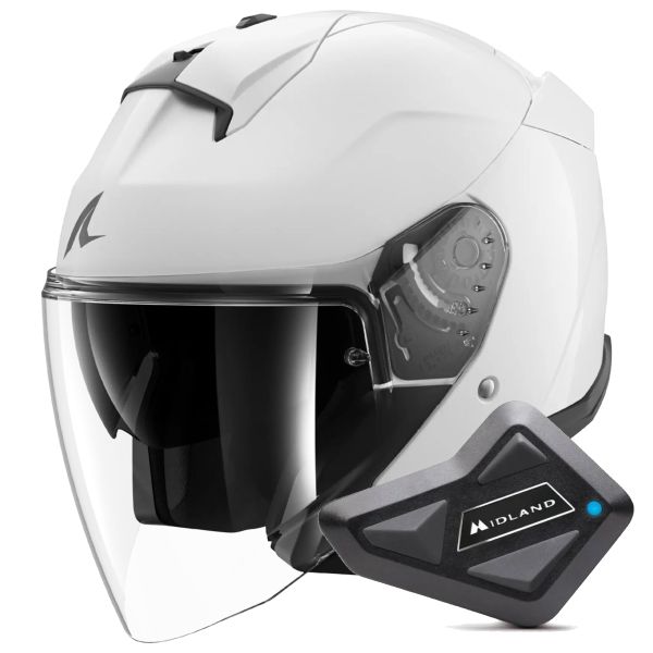 Jet Shark Skwal Jet Blank W05 + Kit Bluetooth BT Mini