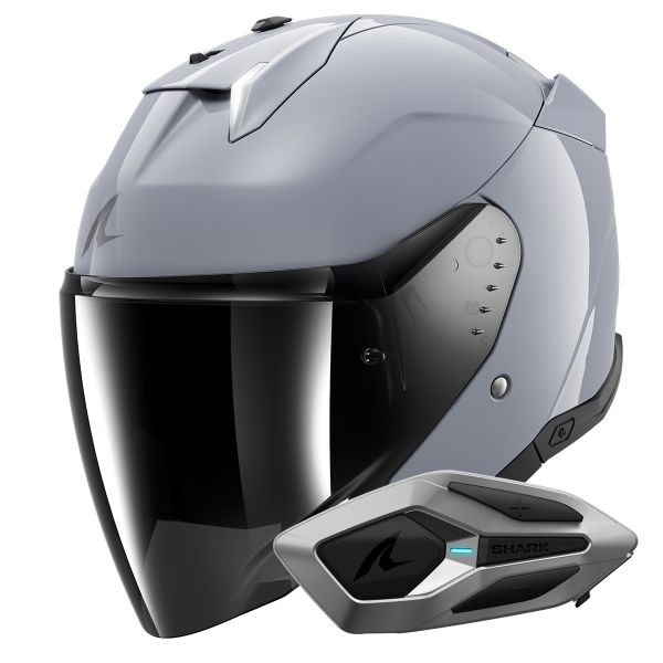Jet Shark Skwal i3 Jet Dark Shadow S05 + Kit Bluetooth Sena for Mesh Solo