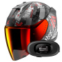 Casque Jet Shark Skwal i3 Jet Hellcat Mat KUR + Kit bluetooth 5R Lite Solo