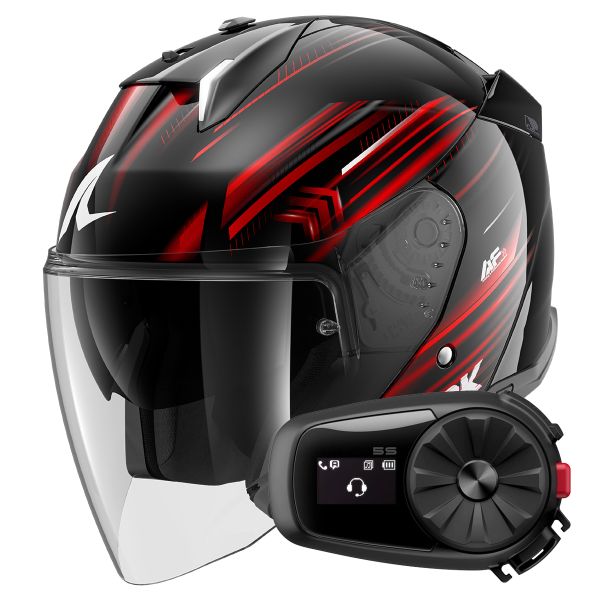 Jet Shark Skwal i3 Jet Light-Blur KRW + Kit Bluetooth 5S Solo