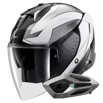 Jet Shark Skwal i3 Jet Mekarium KUW + Kit Bluetooth Sena for Mesh Solo