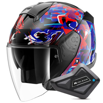 Jet Shark Skwal Jet Pranz KBR + Kit Bluetooth BT Mini