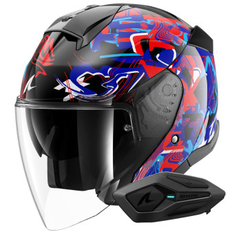 Jet Shark Skwal Jet Pranz KBR + Kit Bluetooth Sena for Shark