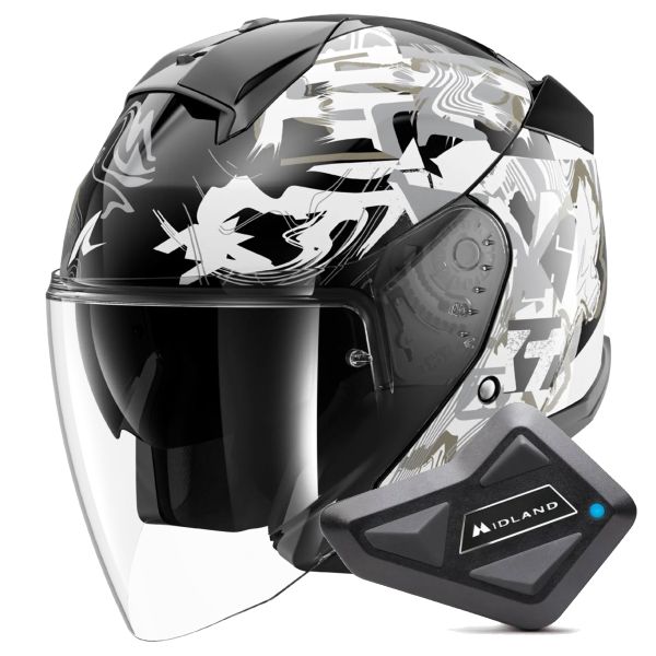 Jet Shark Skwal Jet Pranz KWQ + Kit Bluetooth BT Mini