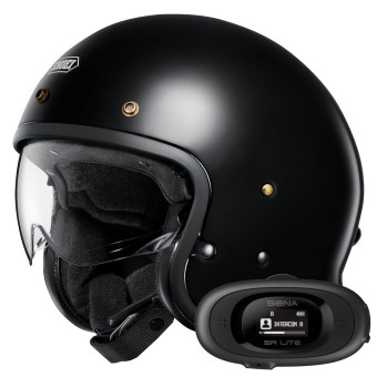 Jet Shoei J.O2 Black + Bluetooth-Kit 5R Lite Solo