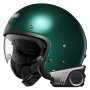 Casque Jet Shoei J.O2 British Green + Bluetooth-Kit 60S Harman Kardon