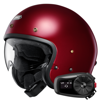 Jet Shoei J.O2 Garnet Metallic + Bluetooth Kit 5S Solo