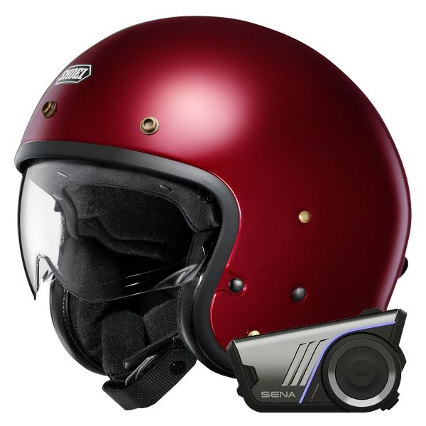 Jet Shoei J.O2 Garnet Metallic + Bluetooth-Kit 60S Harman Kardon
