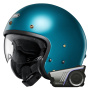 Casque Jet Shoei J.O2 Laguna Blue + Bluetooth-Kit 60S Harman Kardon
