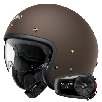 Jet Shoei J.O2 Matt Brown + Bluetooth Kit 5S Solo