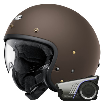 Jet Shoei J.O2 Matt Brown + Bluetooth-Kit 60S Harman Kardon