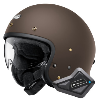Jet Shoei J.O2 Matt Brown + Bluetooth-Kit BT Mini