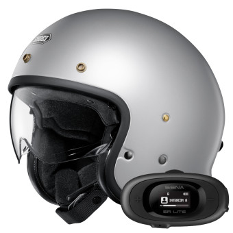 Jet Shoei J.O2 Matt Light Silver + Bluetooth-Kit 5R Lite Solo