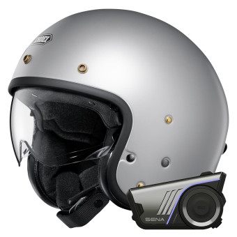 Jet Shoei J.O2 Matt Light Silver + Bluetooth-Kit 60S Harman Kardon