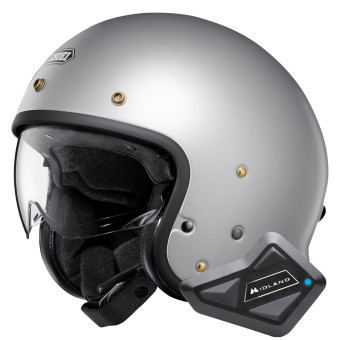 Jet Shoei J.O2 Matt Light Silver + Bluetooth Kit BT Mini