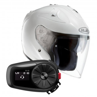 Jet HJC FG-Jet White + Kit Bluetooth Sena 5S Solo