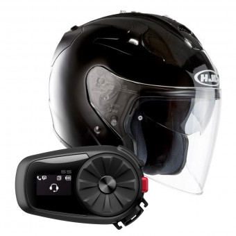 Jet HJC FG-Jet Black + Kit Bluetooth Sena 5S Solo