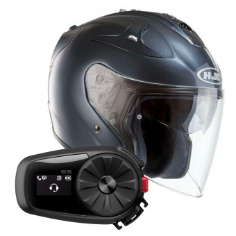 Jet HJC FG-Jet Semi Mat Titanium + Kit Bluetooth Sena 5S Solo