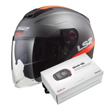 Jet LS2 Infinity Smart Matt Titanium Orange OF521