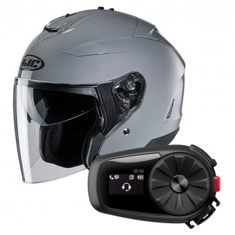 Jet HJC IS-33 II N.Grey + Kit Bluetooth Sena 5S Solo